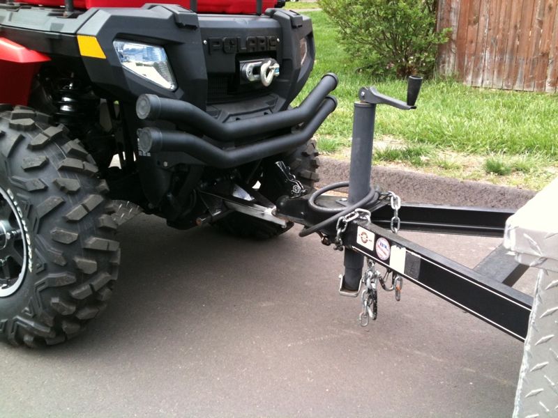 I made a front hitch ball mount Polaris ATV Forum